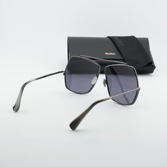 Max Mara Elsa MM0006 32N Geometric Sunglasses - Shiny Gunmetal/Smoke main image 5